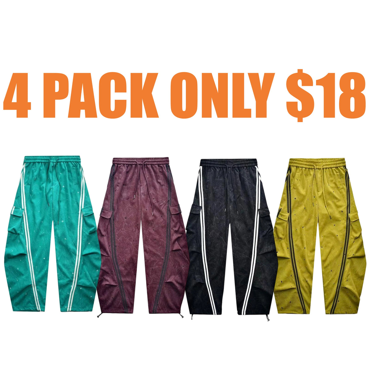 Women Wide Leg Drawstring Joggers with Side Pockets