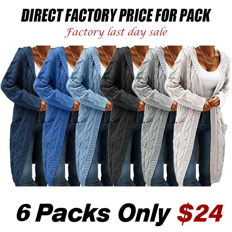 Women's Oversized Acrylic Cable-Knit Cardigan