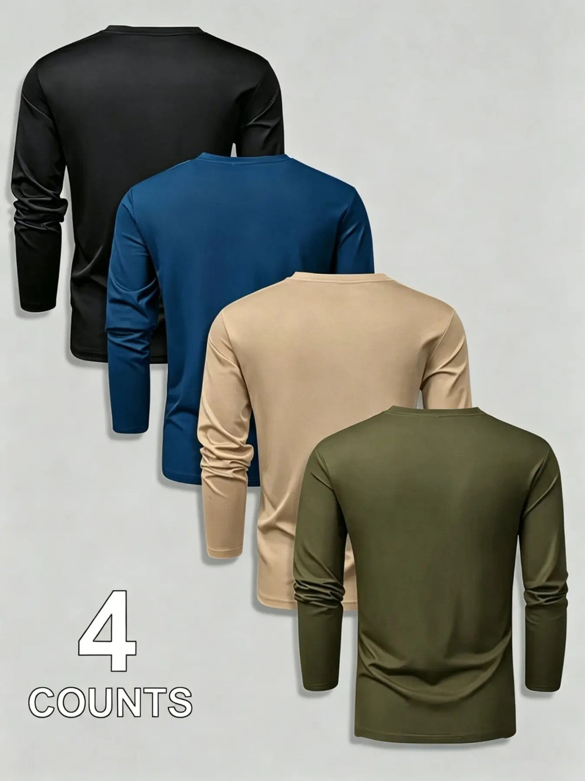 Men's Bull Head Print Long Sleeve T-Shirt, Breathable Athletic Casual Workout Tops