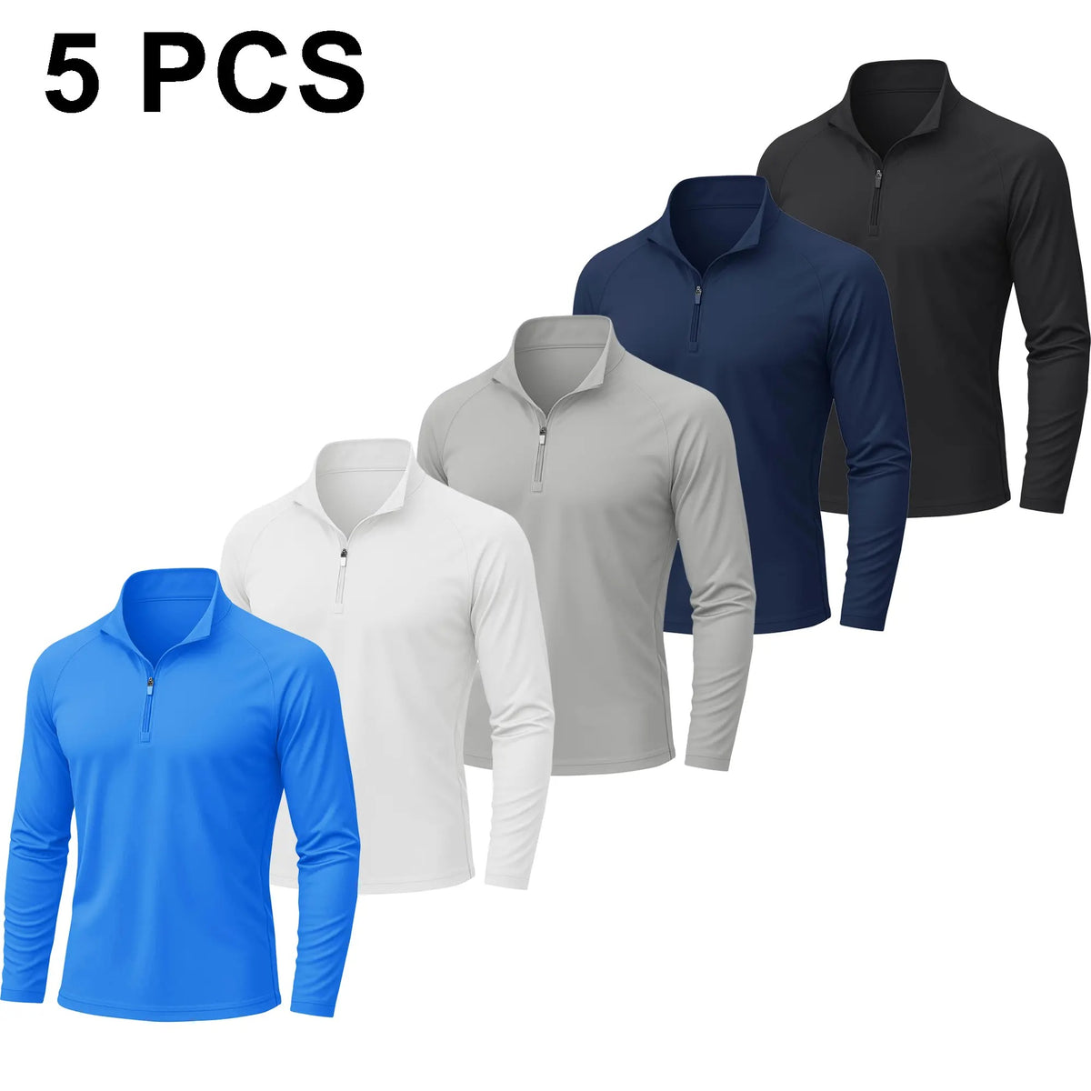 Men's UPF 50+ Quick Dry 1/4 Zip Long Sleeve Shirts, Lightweight Athletic Rashguard Tops, Soho Chic Casual Outdoor Sport Shirts
