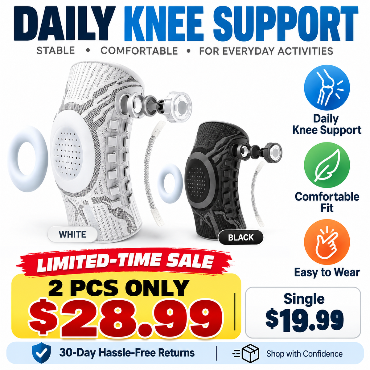 Adjustable Knee Brace – Compression Support & Stabilizer