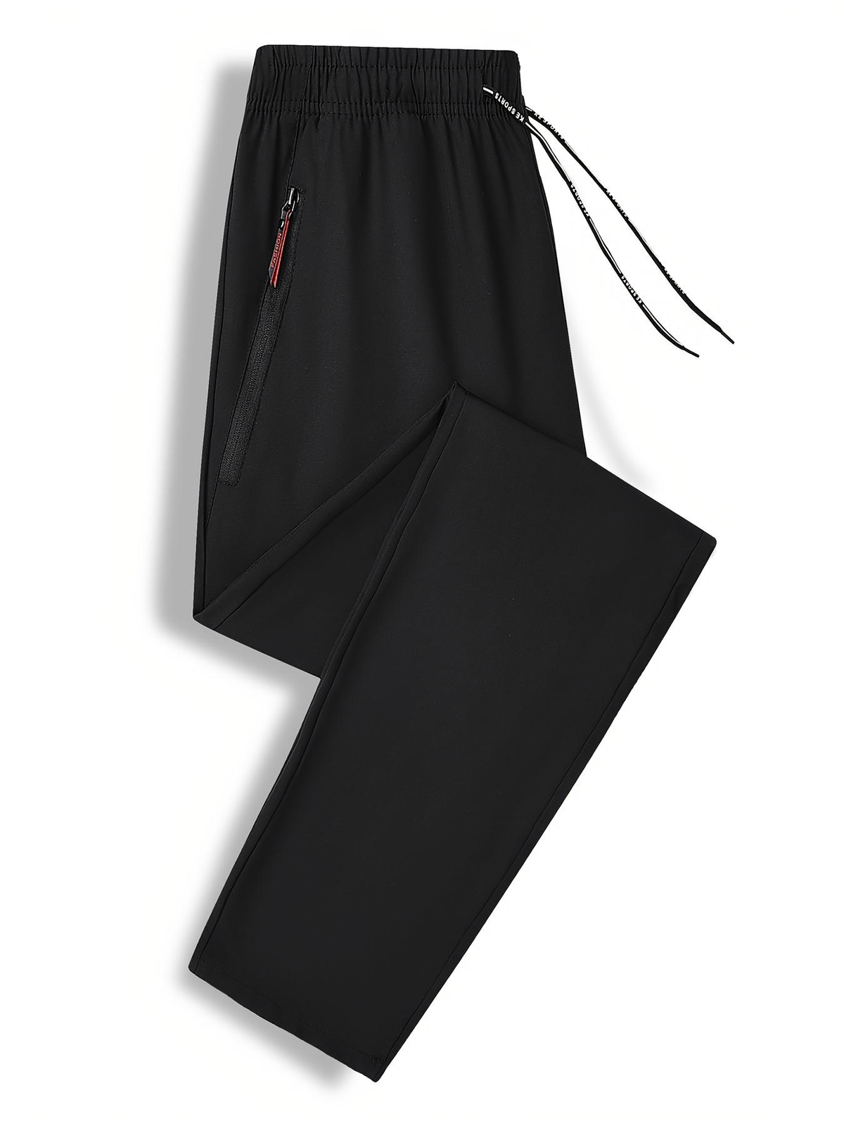 Women's Summer High-Waist Straight-Leg Casual Jogger Pants with Zipper Pockets Fitted Minimalist