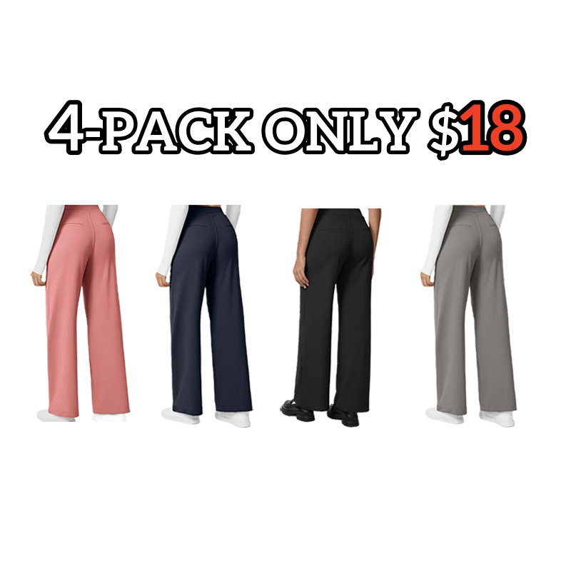 Flex High Waist Pleated Work Pants