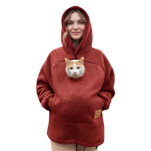 🔥Women's Oversized Cat Hoodie – Kangaroo Pocket, Long Sleeve Pullover