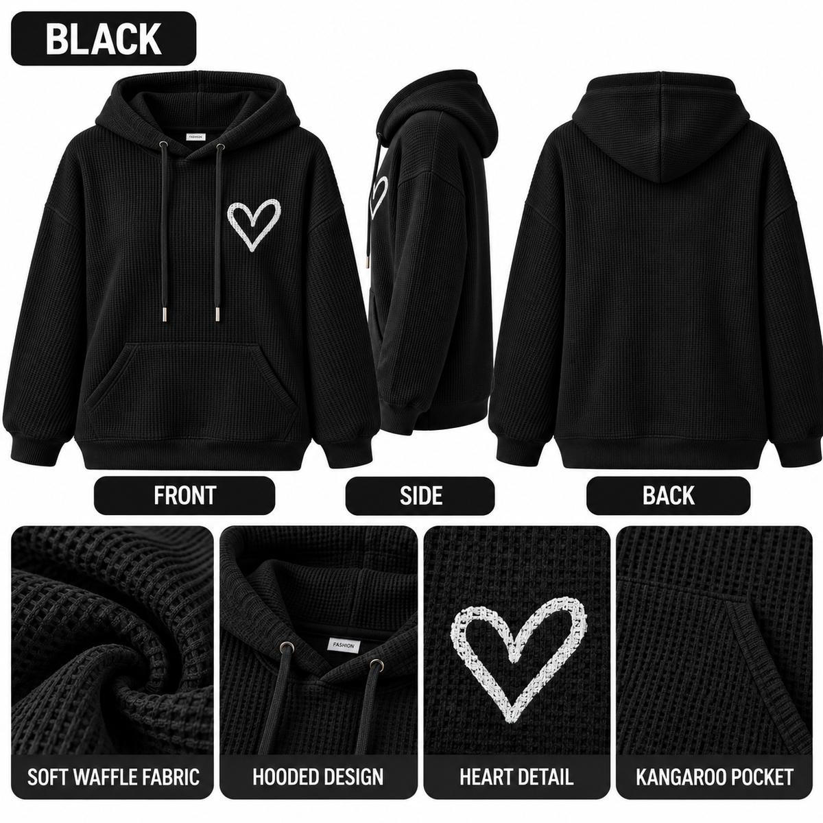 🏭 FACTORY LIMITED-TIME SALE ⚡ FINAL SALE – 6 FOR $24.99! WOMEN'S Cozy Waffle Knit Hoodies