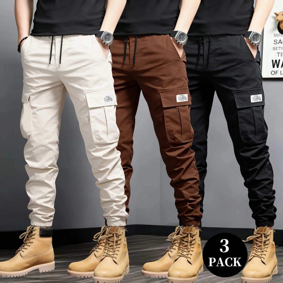 Men's Slim-Fit Multi-Pocket Cargo Jogger