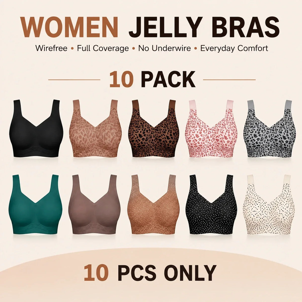 🔥 Clearance Sale — Limited Stock! 🔥Women Jelly Bras Wirefree Full Coverage No Underwire