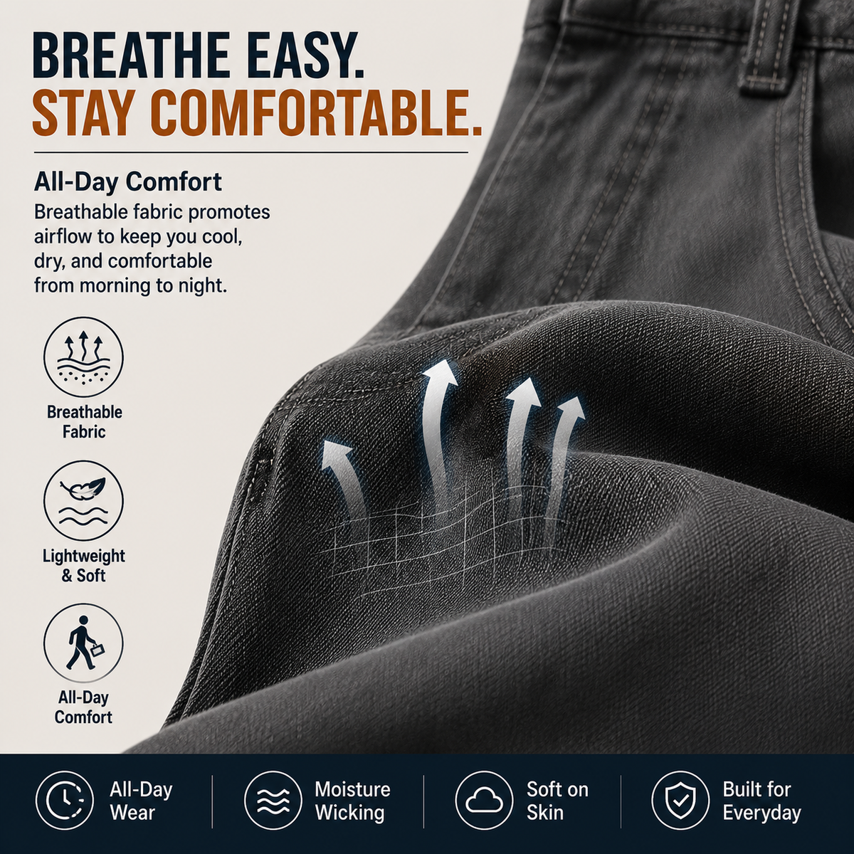 MEN’S DOUBLE KNEE STRAIGHT WORK PANTS