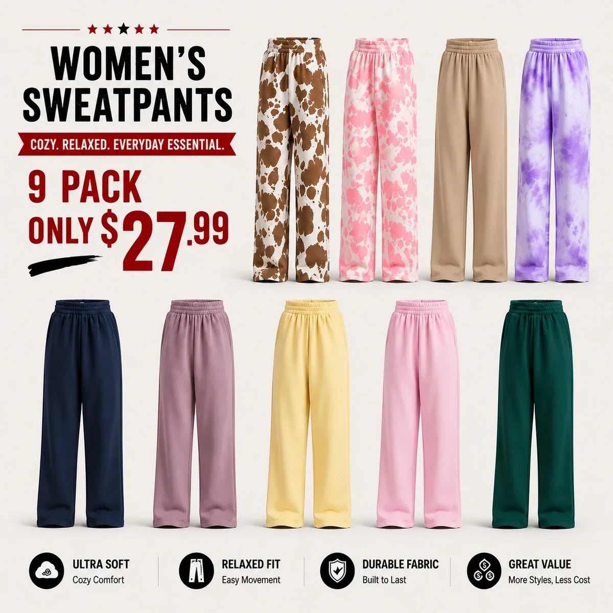 💝💝 Clearance Sale — Limited Stock! 🔥 Minimalist Straight Leg Sweatpants