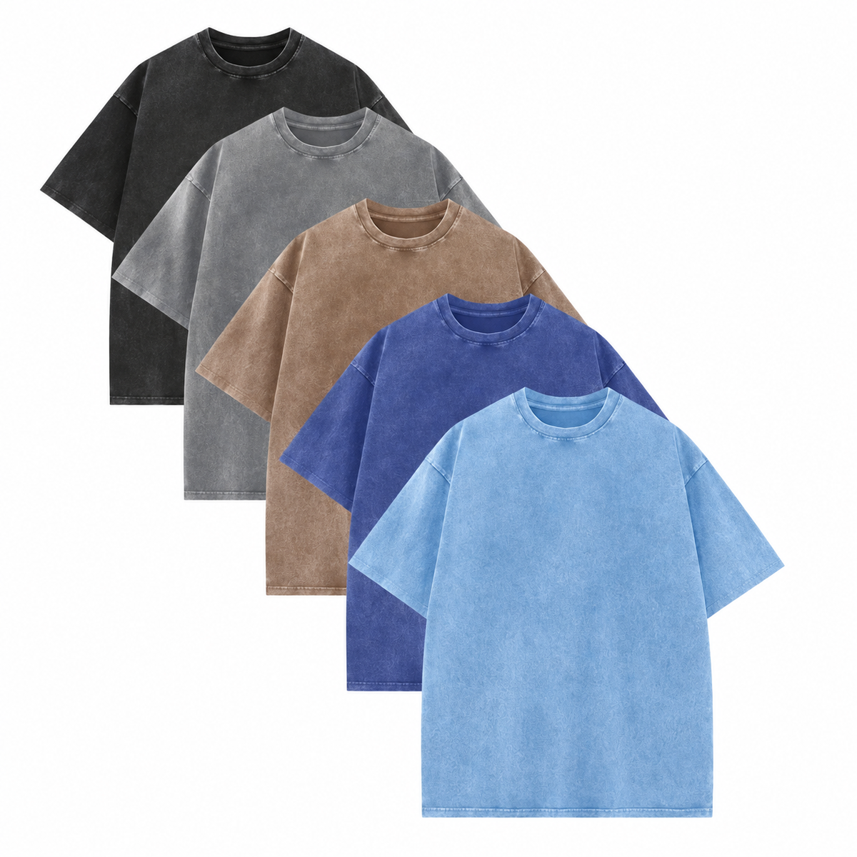 Men's Loose Vintage Acid-Wash T-Shirt – 100% Heavyweight Cotton Streetwear Style