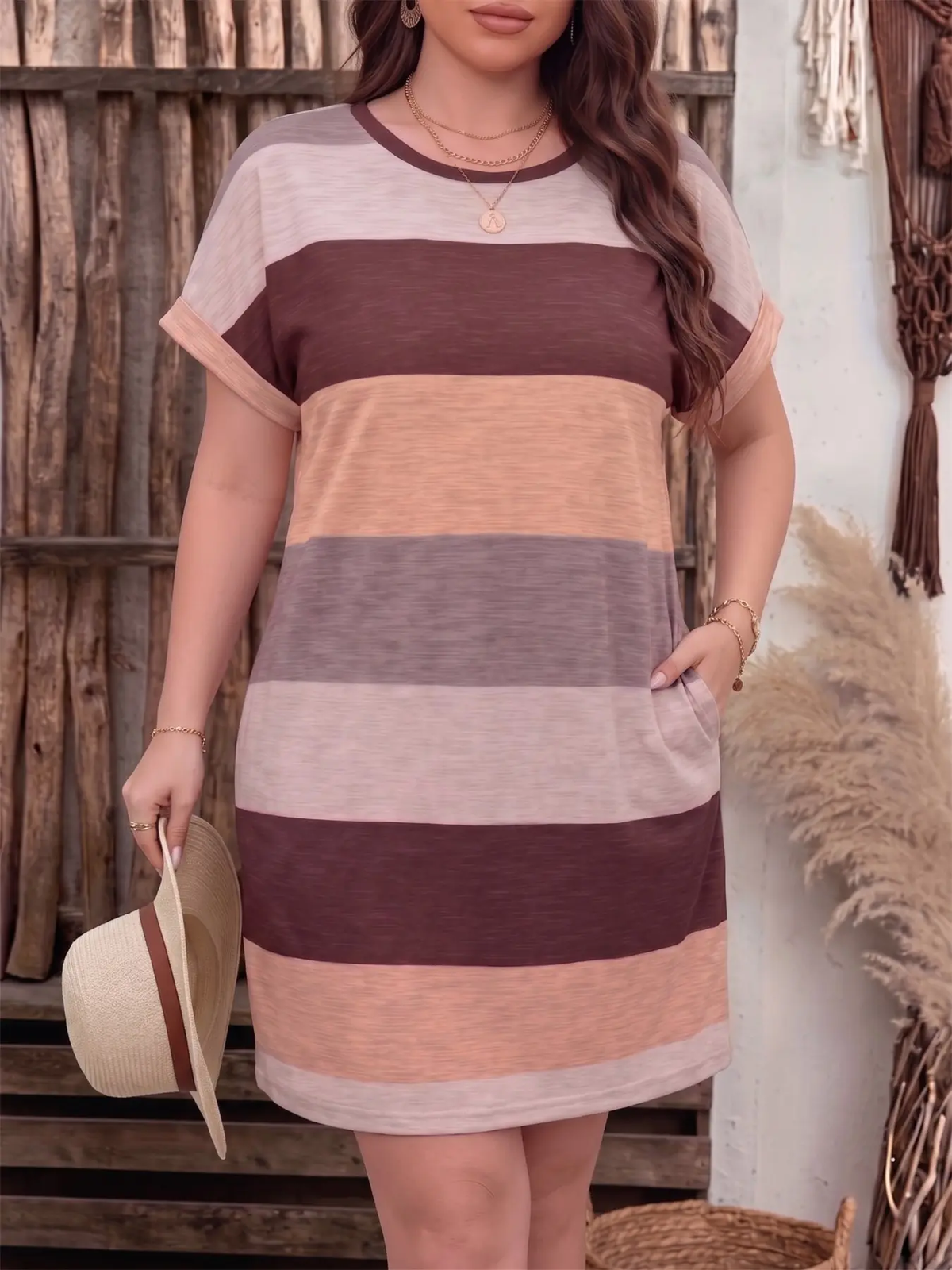 Colorblock Stripe Dress – Flattering A-Line Silhouette