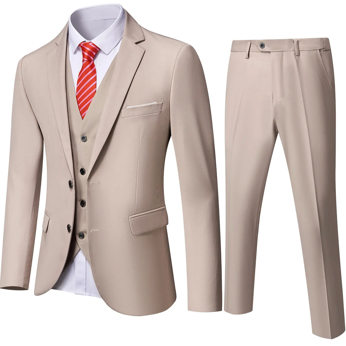 🔥Ausverkauf, begrenzter Lagerbestand 🔥 Herren‑Anzug mit Weste und Krawatte