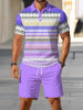 Herren Sommer-Set aus Polo-Shirt und Shorts-Bequemes 2-teiliges Freizeit-Outfit für Alltag, Urlaub und Reisen