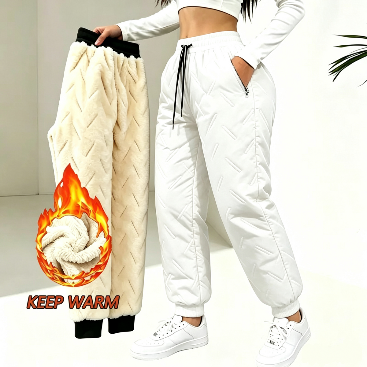Women's Winter Fleece-Lined Thick Casual Pants