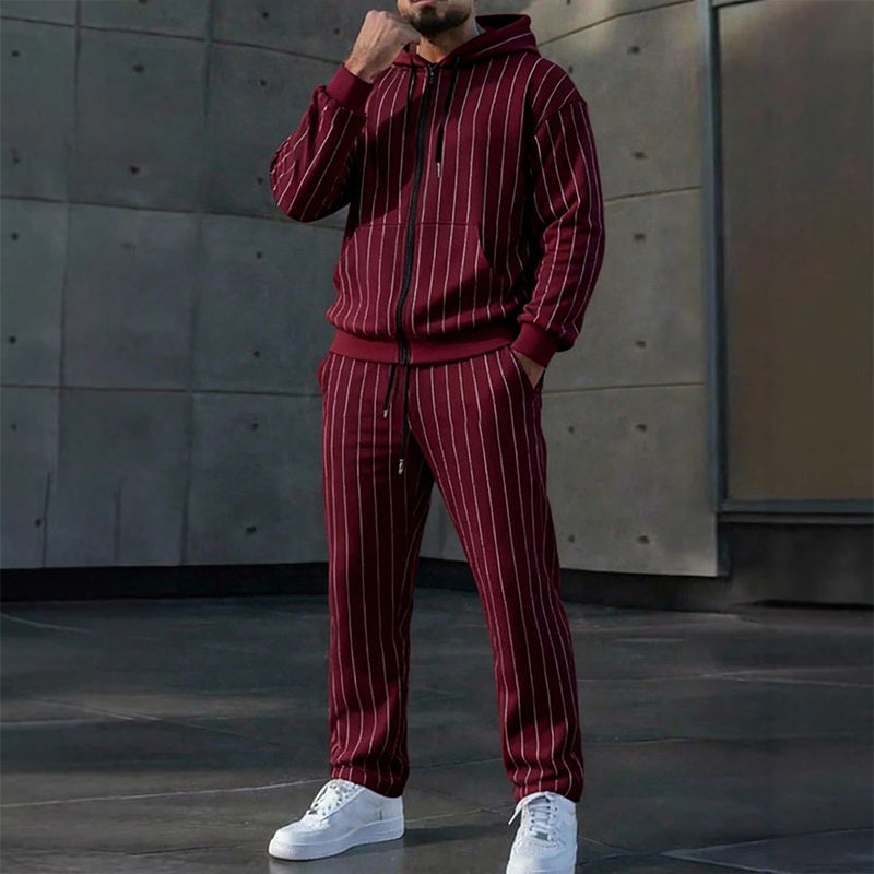 👕 50 % RABATT | Sportlicher Farbblock-Look & kompletter Freizeit-Style – Herren 2-teiliges Kapuzen-Set