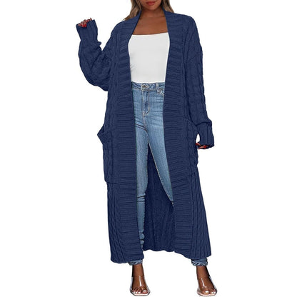 Women's Long Open Front Cardigan – Oversized Chunky Knit Duster Coat with Pockets, Cozy Soft Warm Sweater Jacket for Fall & Winter