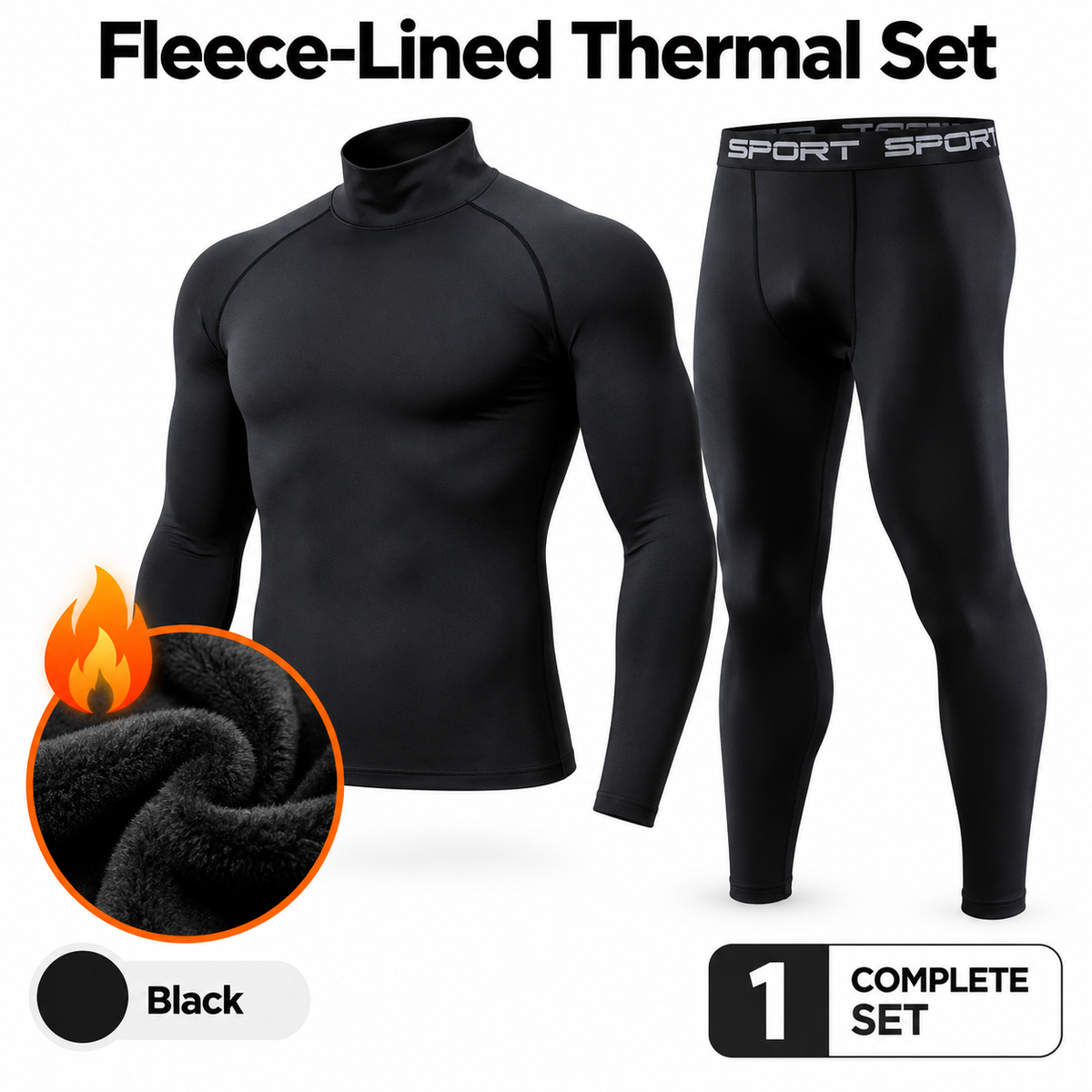 6-PACK ONLY $24---Men's Everyday Fleece-Lined Thermal Set