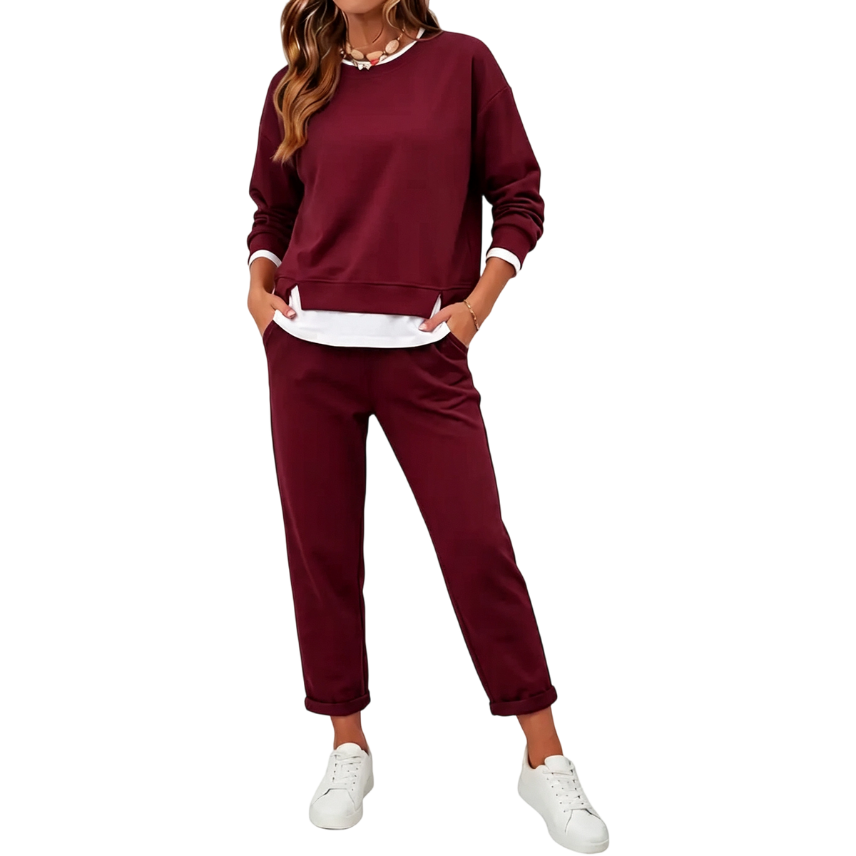 Women's Layering Crewneck Fleece Long