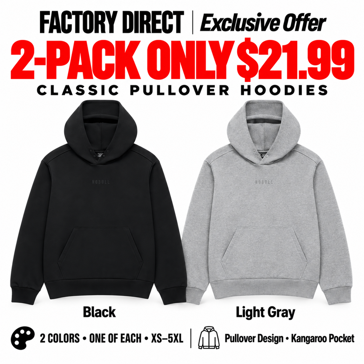 Classic Pullover Hoodies | 4-Pack $24.99 or 2-Pack $21.99 | XS–5XL