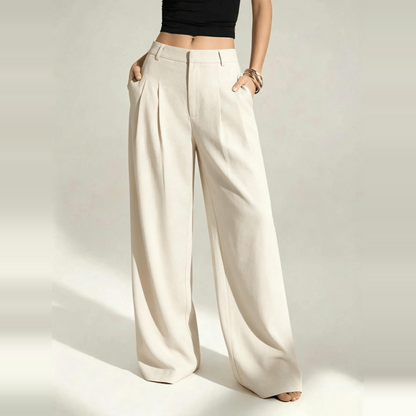 [LAST DAY SALE]Women’s High-Waist Wide-Leg Pants with Free Belt