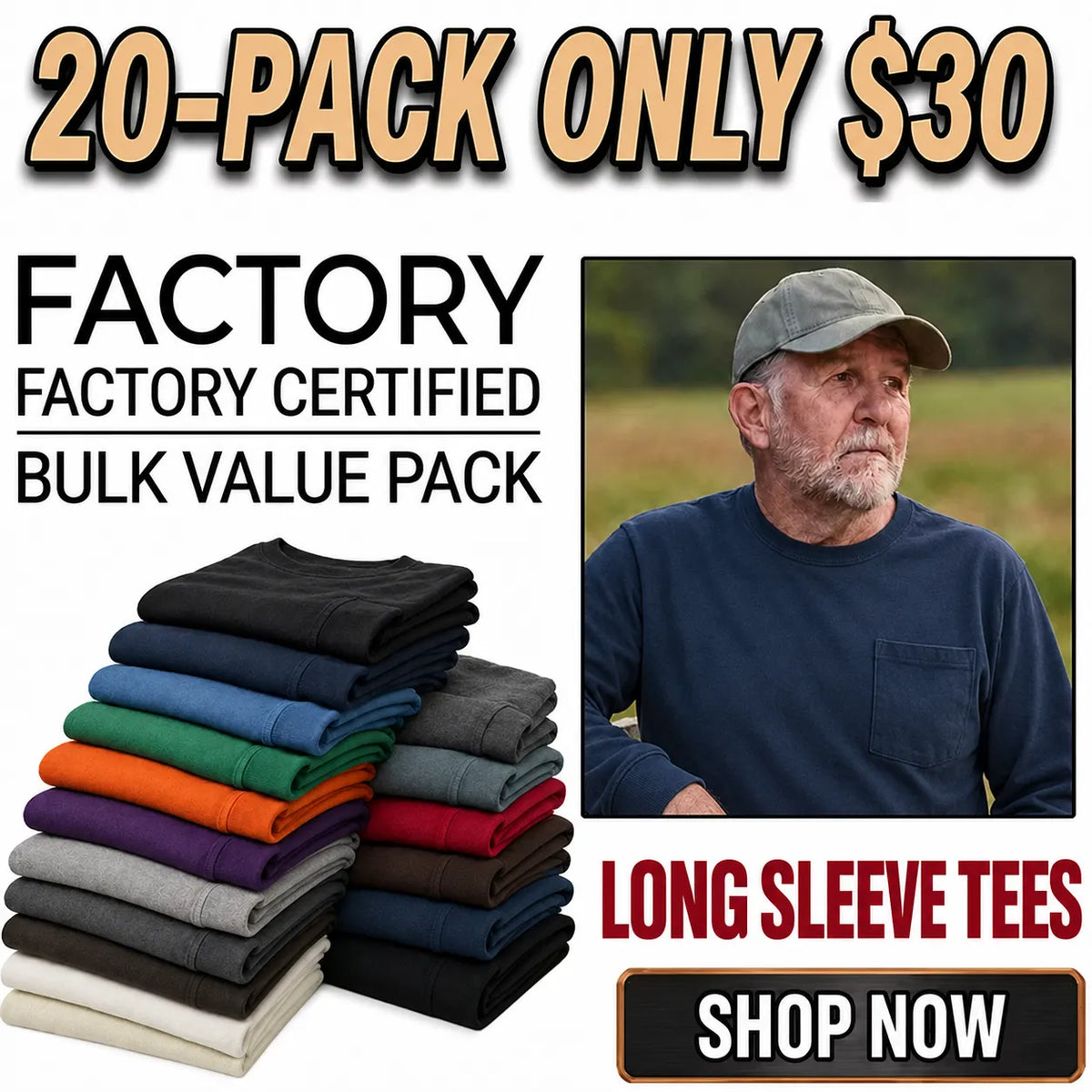 Men’s Heavyweight Pocket T-Shirt Duo – Short & Long Sleeve
