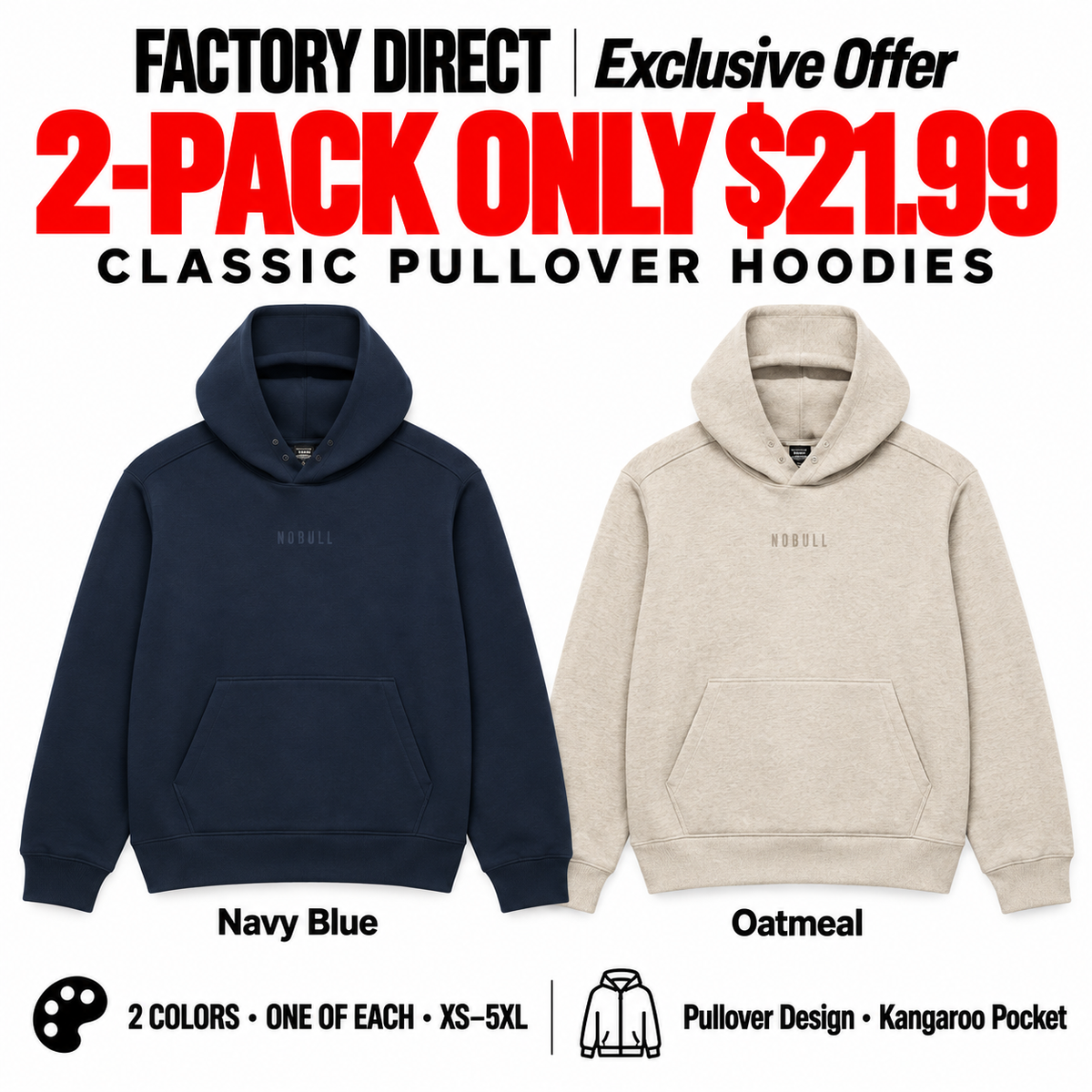Classic Pullover Hoodies | 4-Pack $24.99 or 2-Pack $21.99 | XS–5XL