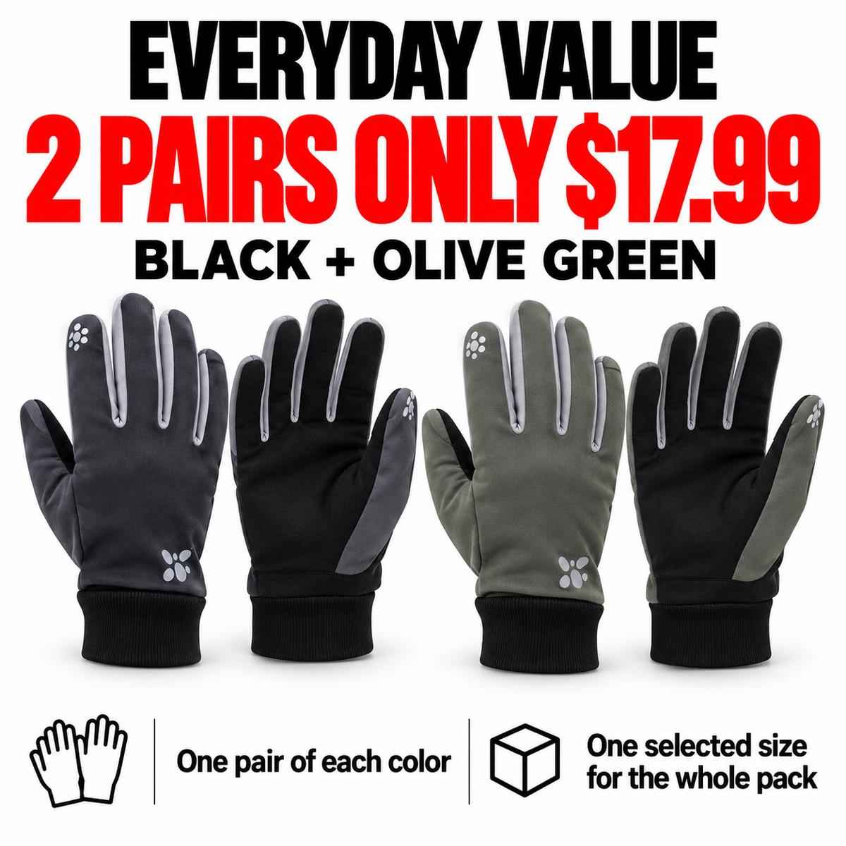 🏭 FACTORY LIMITED-TIME SALE | Everyday Full-Finger Gloves for Men & Women – 4 Pairs Only $21.99 | Comfortable Everyday Essential