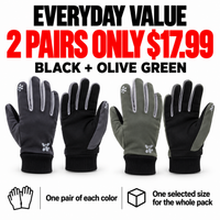 2 Pairs / Black + Olive Green