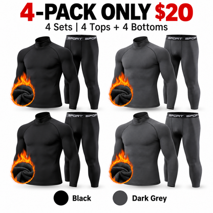 6-PACK ONLY $24---Men's Everyday Fleece-Lined Thermal Set
