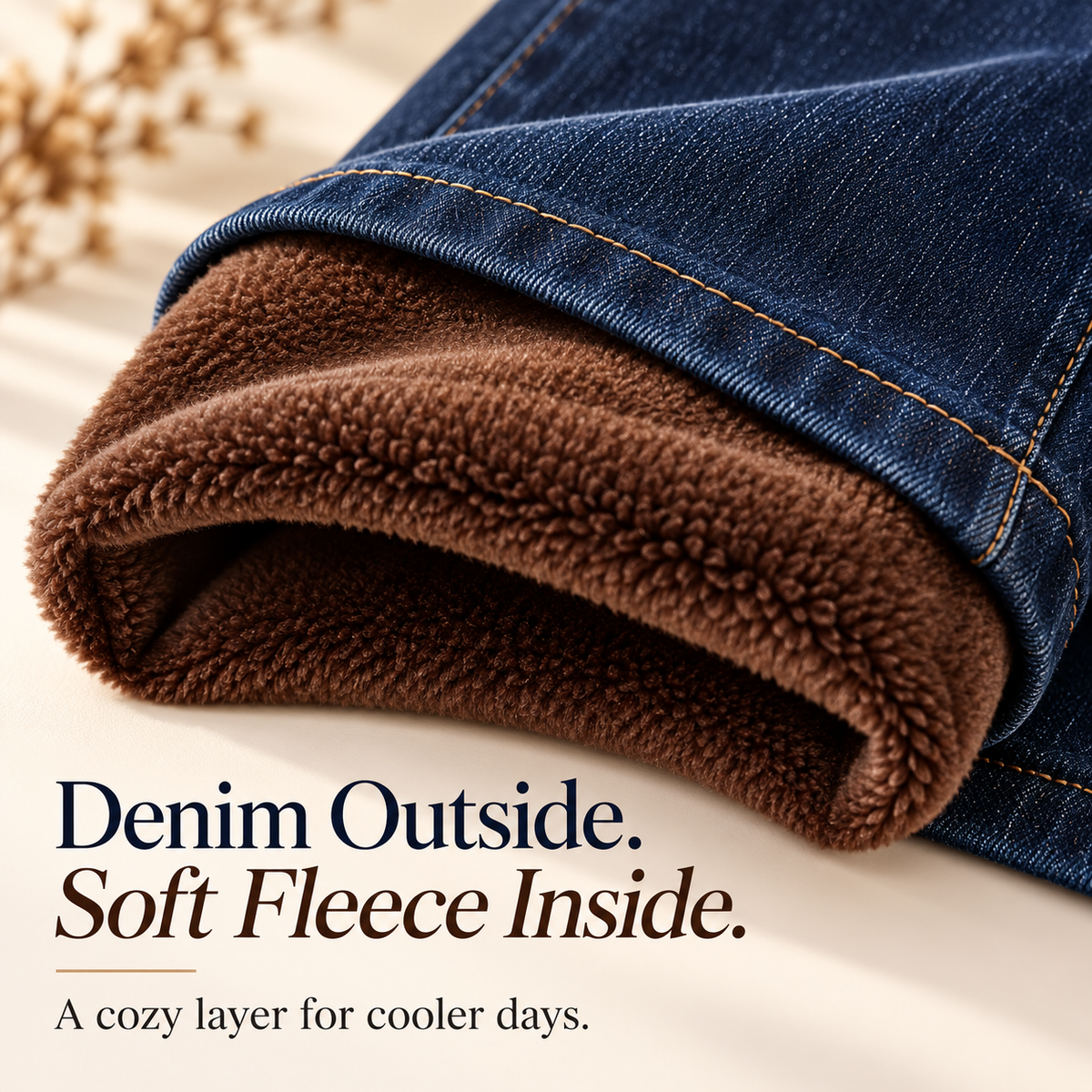 Women's Fleece-Lined Wide-Leg Jeans
