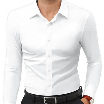 Men's Super Stretchy Dress Shirt Quick-Drying Breathable Anti-Wrinkle