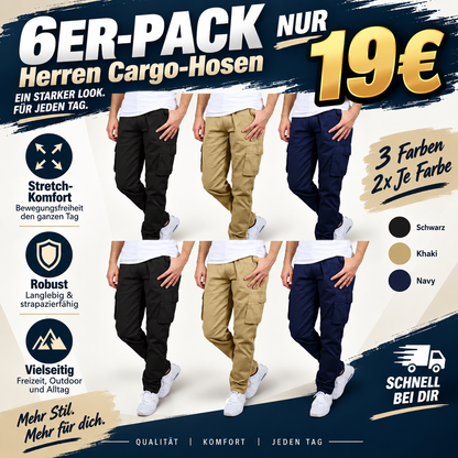 Herren Flex-Stretch Baumwoll-Cargohosen