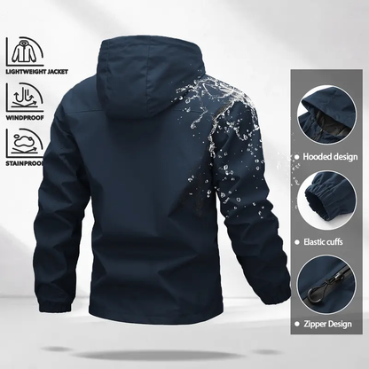 Unisex 4-Pack All-Weather Jacket – Waterproof Windproof Hooded Lightweight Outdoor Coat with Adjustable Cuffs
