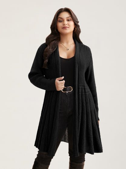 🔥 MAJOR SALE-Women's Textured Long Cardigan – Relaxed Kimono-Style Open Front Sweater