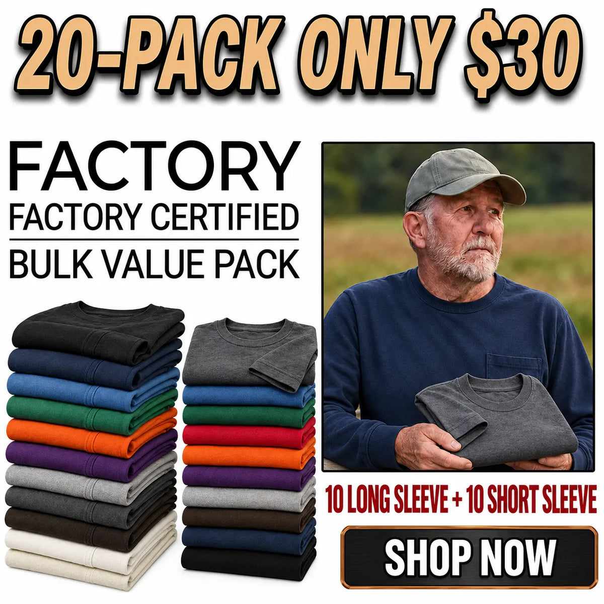 Men’s Heavyweight Pocket T-Shirt Duo – Short & Long Sleeve