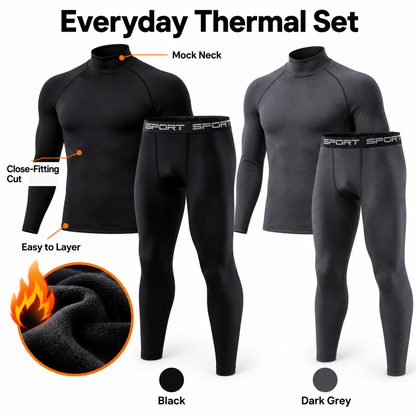 6-PACK ONLY $24---Men's Everyday Fleece-Lined Thermal Set