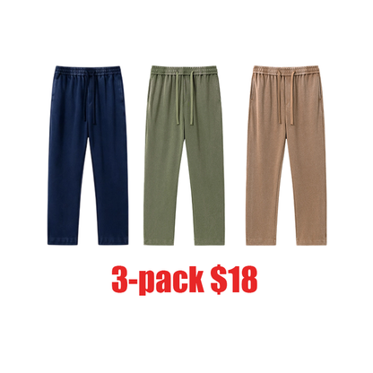 6-Pack Acid Wash Cotton Sweatpants – Solid Color Athletic Casual Sweatpants, All-Season Unisex Lounge Pants