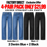 4-Pack / 2 Denim Blue + 2 Black