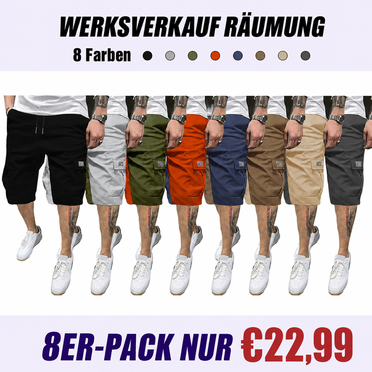 Leichte Herren-Cargo-Shorts für den Sommer