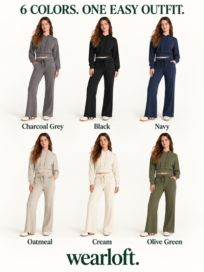 Cropped Hoodie & Wide-Leg Pants Sets | 6 Sets $24.99 / 4 Sets $21 | XS–5XL