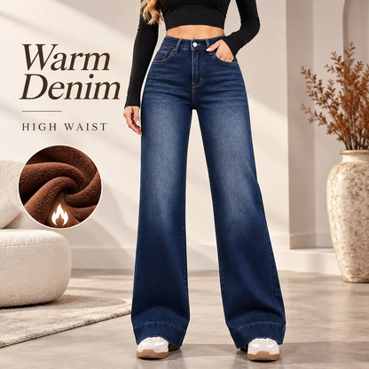 Women's Fleece-Lined Wide-Leg Jeans