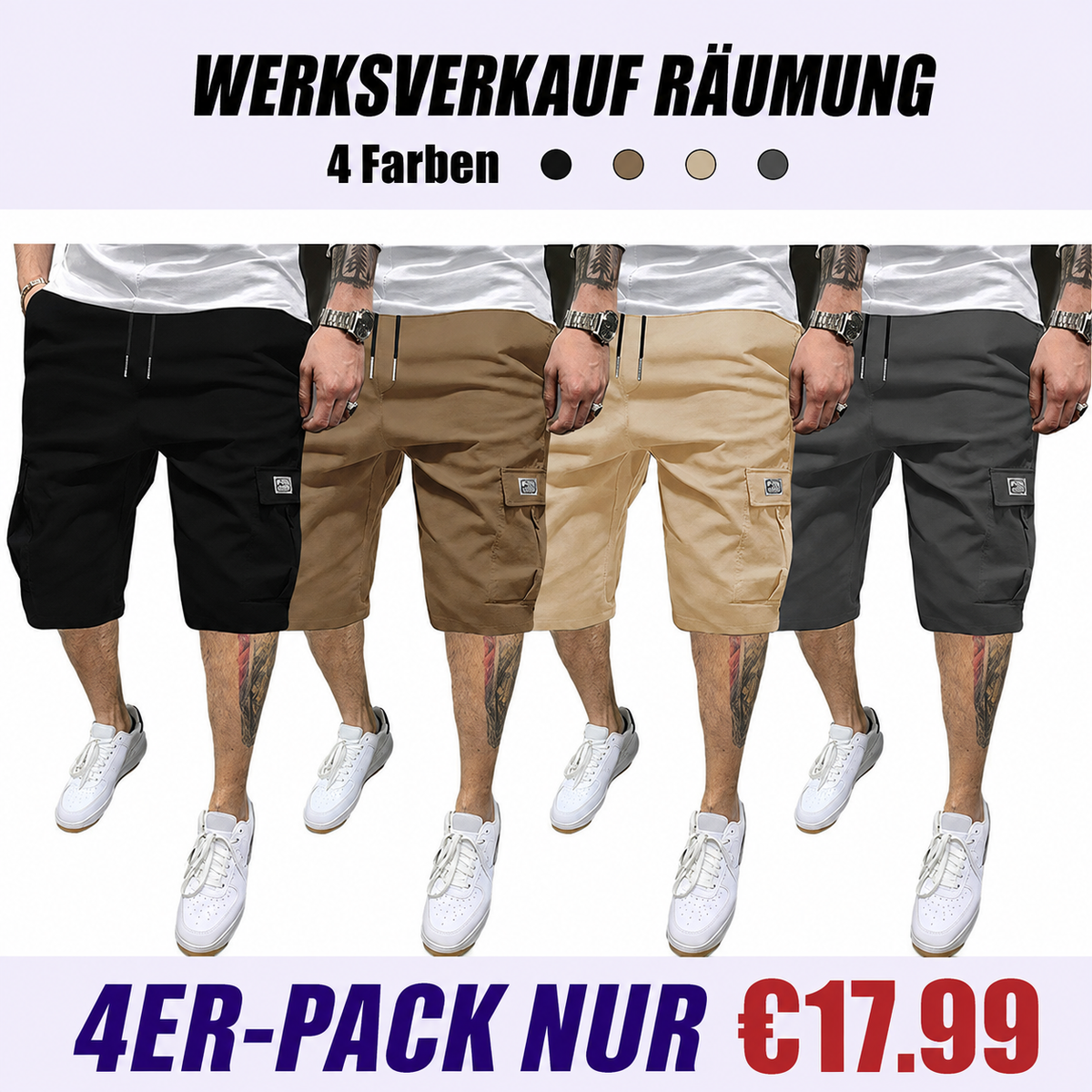 Leichte Herren-Cargo-Shorts für den Sommer