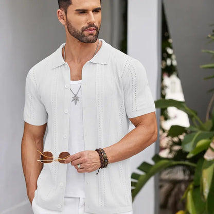 Men'swear Viscose Knit Short-Sleeve Polo Shirt