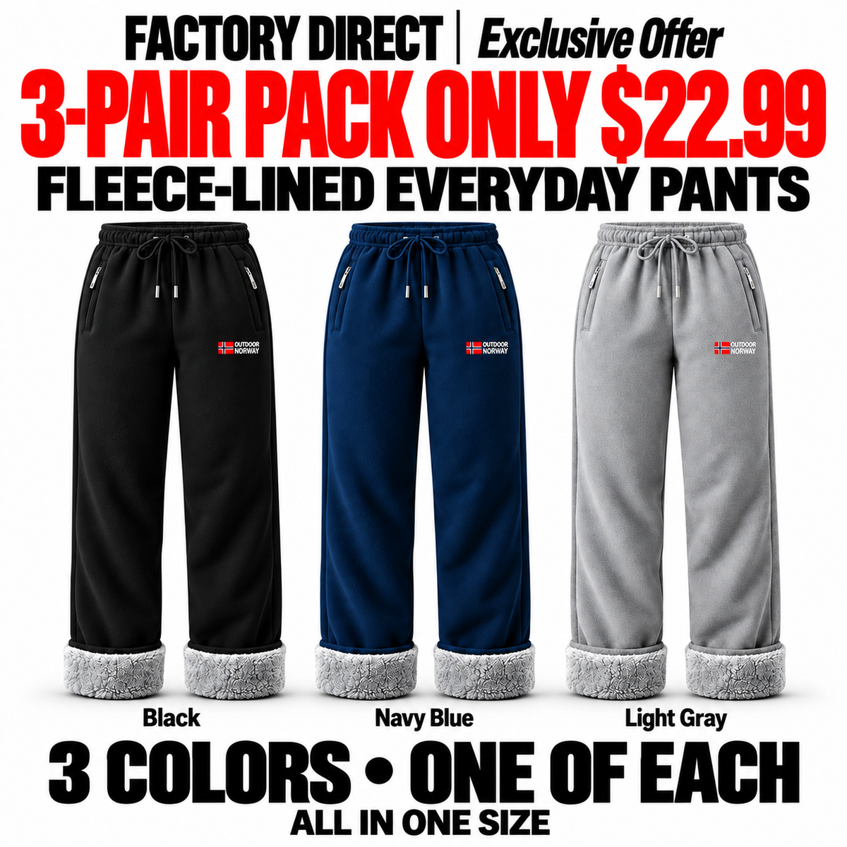 🔥 Popular Product —— Women's thermal trousers made of 100% cotton with a warm fleece lining