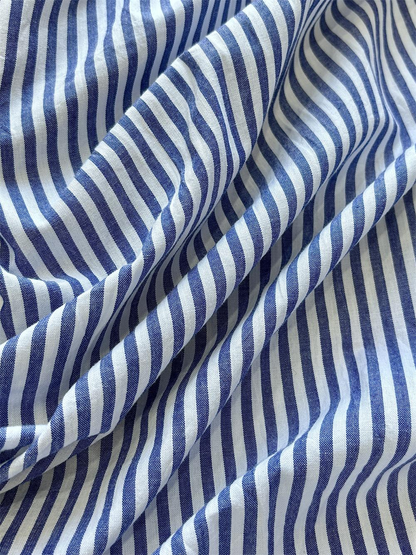 Women's Casual Long Sleeve Button Down Loose Striped Cotton Maxi Shirt Dress – Batwing Sleeves Breathable Lightweight Beach Caftan