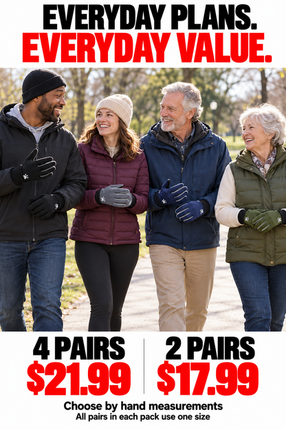 🏭 FACTORY LIMITED-TIME SALE | Everyday Full-Finger Gloves for Men & Women – 4 Pairs Only $21.99 | Comfortable Everyday Essential