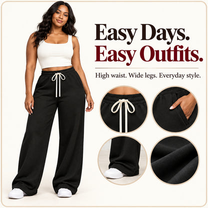 Women's Everyday Drawstring Wide-Leg Pants