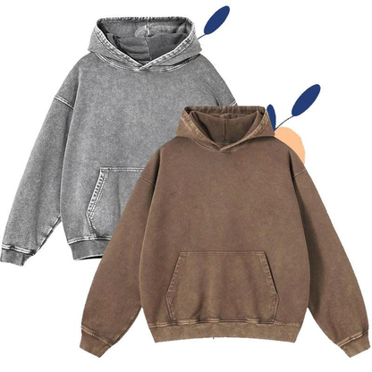 4-Pack Acid Wash Hoodie – Oversized Vintage Unisex Heavyweight Distressed Hoodie