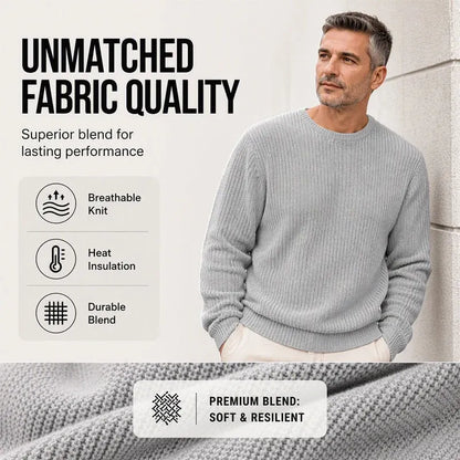 Men's Crewneck Sweater Soft Casual Sweaters Classic Long Sleeve Pullover Sweaters with Ribbing Edge