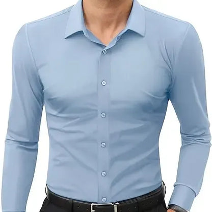 Men's Super Stretchy Dress Shirt Quick-Drying Breathable Anti-Wrinkle
